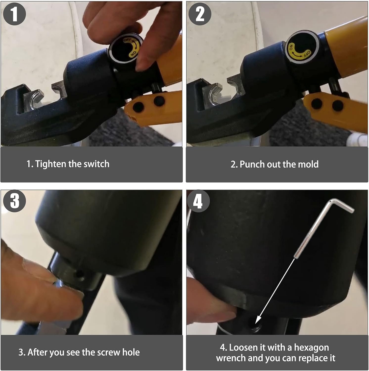 10 Ton Hydraulic Wire Battery Cable Lug Terminal Crimper Crimping Tool 8 Dies Fit for Crimping wires Pack of 2