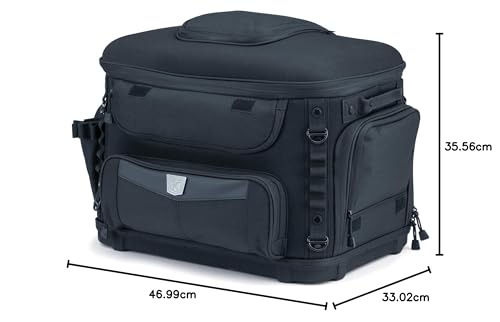Kuryakyn 5723 Titan Pet Palace: Portable Weather Resistance and Heat Reducing Motorcycle Dog/Cat Carrier Crate for Touring Seat, Black Large