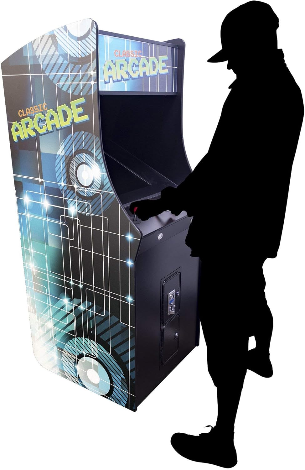Creative Arcades Full-Size Commercial Grade Cabinet Arcade Machine | 60 Classic Games | 2 Stools | 3-Year Warranty