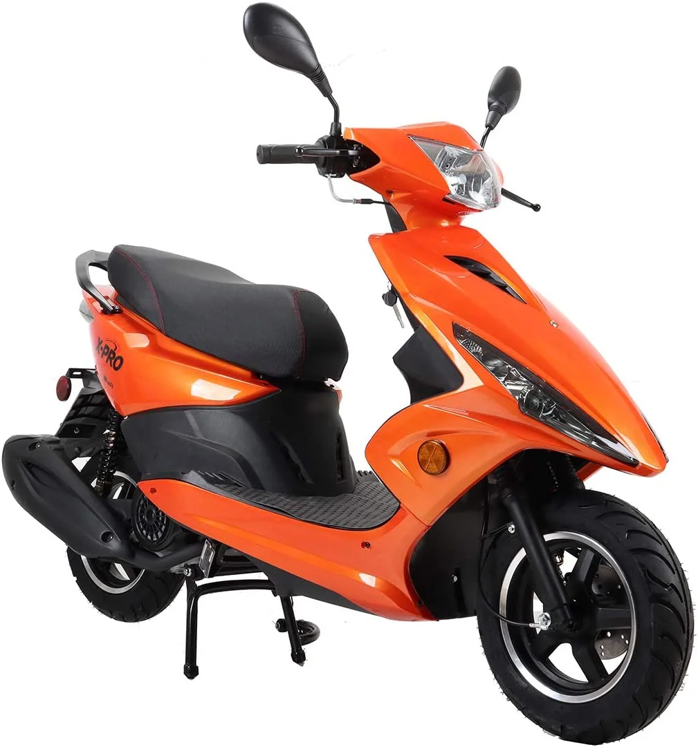 X-Pro Brand New 150cc Gas Powered Moped Scooter, 10" Aluminum Wheels Electric Start Large Headlights