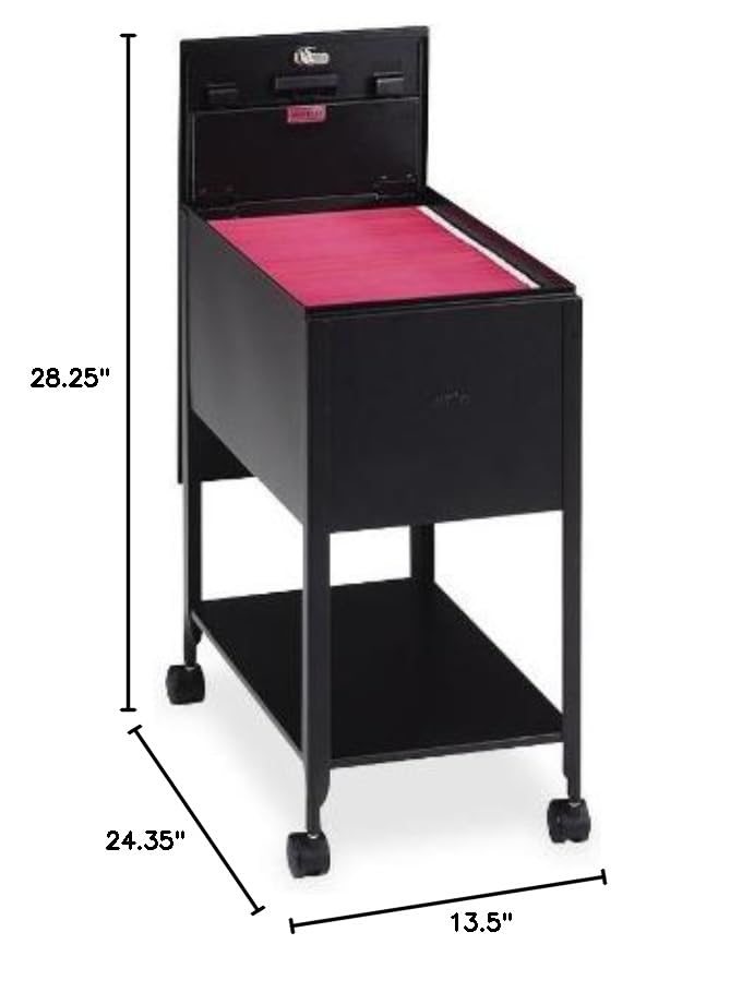 Safco Extra Deep Mobile Tub File, Rolling File Cart, Fits Letter and Legal-Size Hanging Folders, Includes a Locking Lid and 2 Keys
