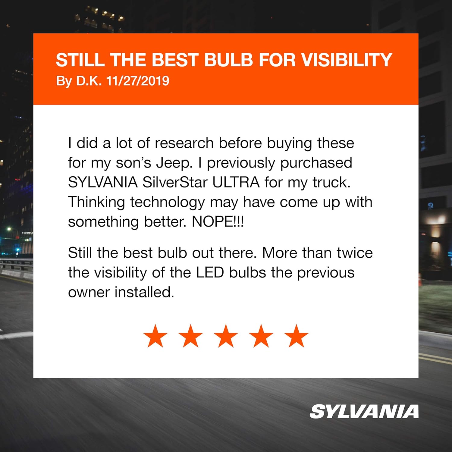SYLVANIA - 9003 SilverStar Ultra - High Performance Halogen Headlight Bulb, High Beam, Low Beam and Fog Replacement Bulb, Brightest Downroad with Whiter Light, Tri-Band Technology (Contains 2 Bulbs) Pack of 2