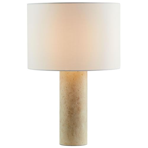 Modway Zenith Travertine Stone Pillar Table Lamp in Travertine