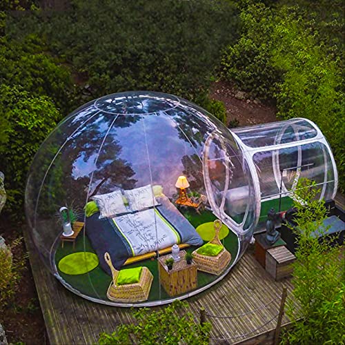 4M/13ft Inflatable Bubble Tent Clear Luxurious 2M Single Tunnel Inflatable Dome Bubble House Transparent Large Outdoor Tents for Camping Backyard Large Family Tents