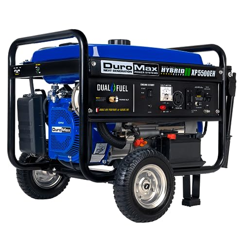 DuroMax XP12000EH 12,000-Watt Dual Fuel Portable Generator – Gas & Propane, Electric Start, Whole Home Backup Power, Transfer Switch Ready, RV & Emergency Ready