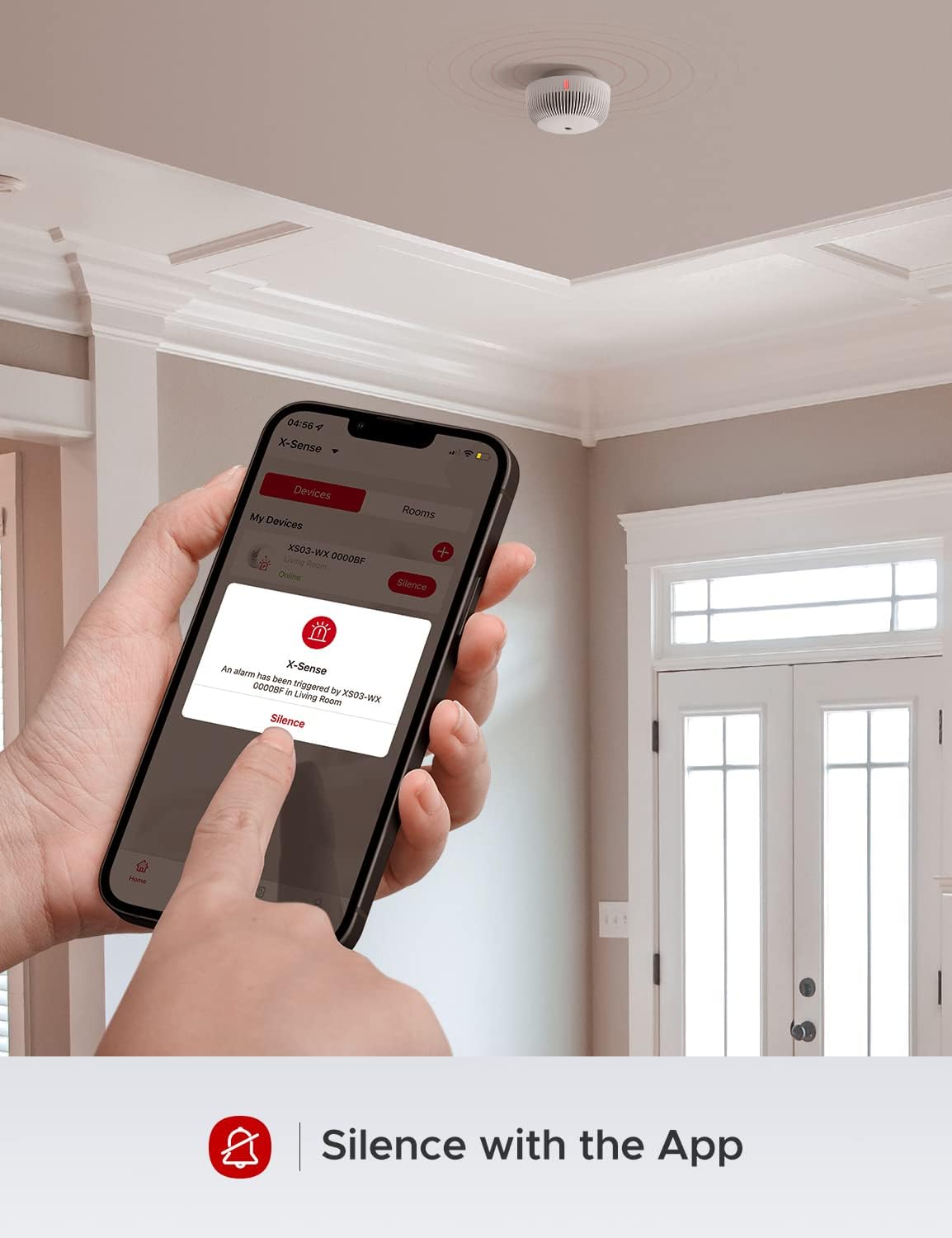 X-Sense Smart Smoke Detector Fire Alarm with Advanced Photoelectric Sensor, Replaceable Battery, Wi-Fi Smoke Detector (Battery Included), App Notification, XS03-WX