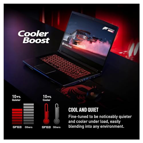 MSI THIN GF63 Gaming Laptop, 15.6" FHD Display, Intel Core i5-12450H. 32 GB DDR4 RAM, 1 TB PCIe SSD, NVIDIA GeForce RTX 2050, Backlit Keyboard, Windows 11 Home, Black