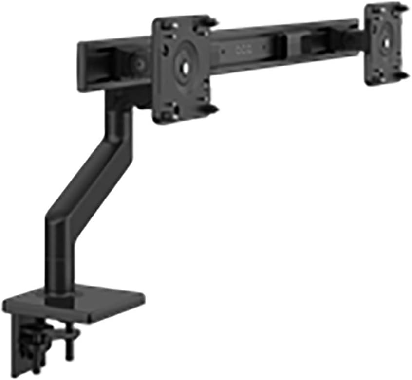 Humanscale M8.1 Monitor Arm with Crossbar | Single or Dual Monitor | 2 Piece Clamp Mount Base | Angled Link/Dynamic Link | Standard Black Vesa Bracket 100mm x 100mm (Black with Black Trim)