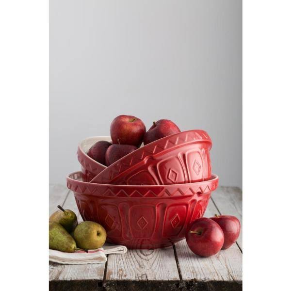 Mason Cash Cane 3-Piece Red Mixing Bowl Set