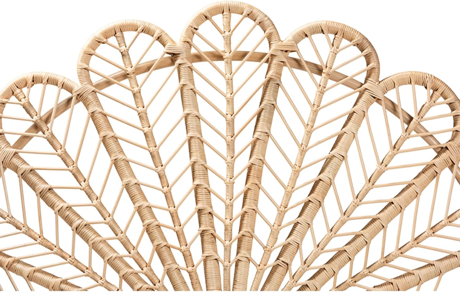 Baxton Studio Variel Modern Bohemian Rattan Queen Size Standalone Headboard