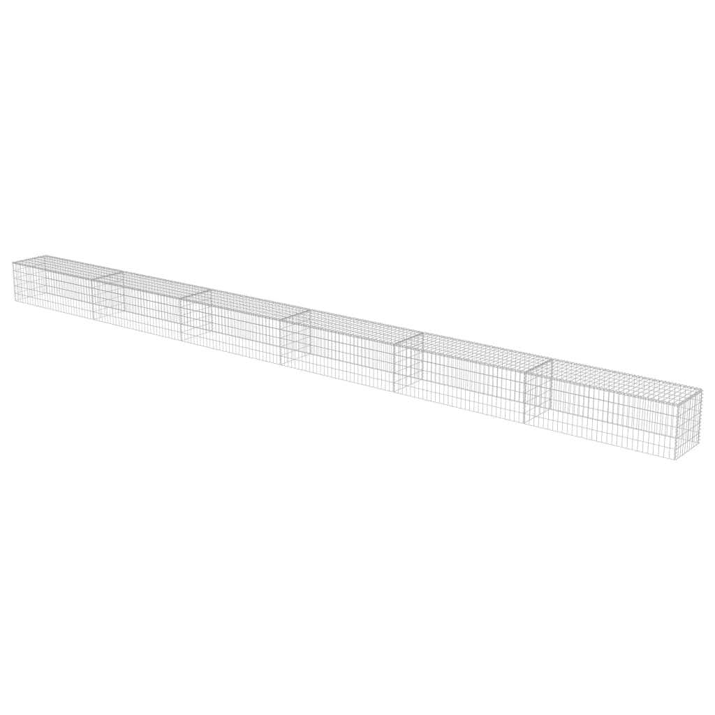 vidaXL Gabion Wall with Covers Galvanized Steel 354x22x19.7x22x19.7x22