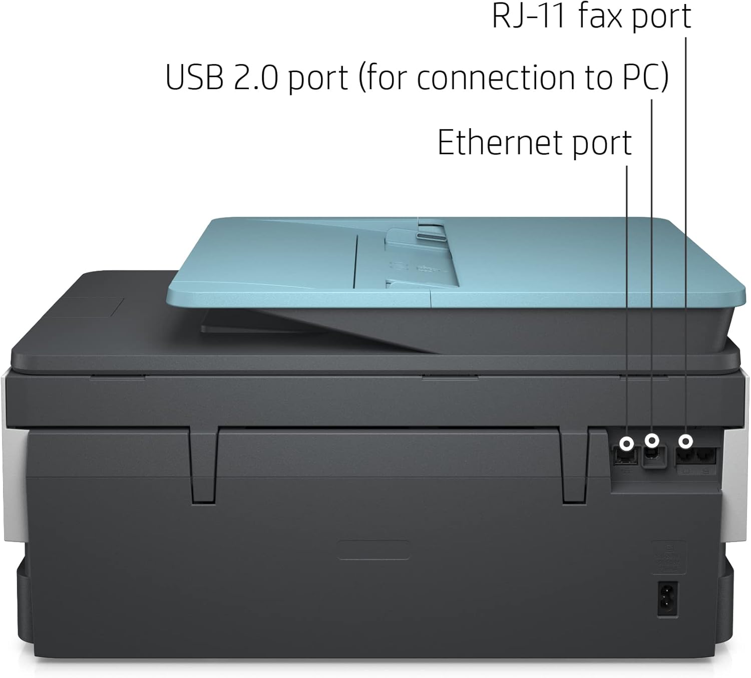 HP OfficeJet Pro 80 28e All-in-One Wireless Color Inkjet Printer for Home Office, Blue - Print Scan Copy Fax - 20 ppm, 4800 x 1200 dpi, 35-Sheet ADF, Auto 2-Sided Printing, Cbmou External Webcam