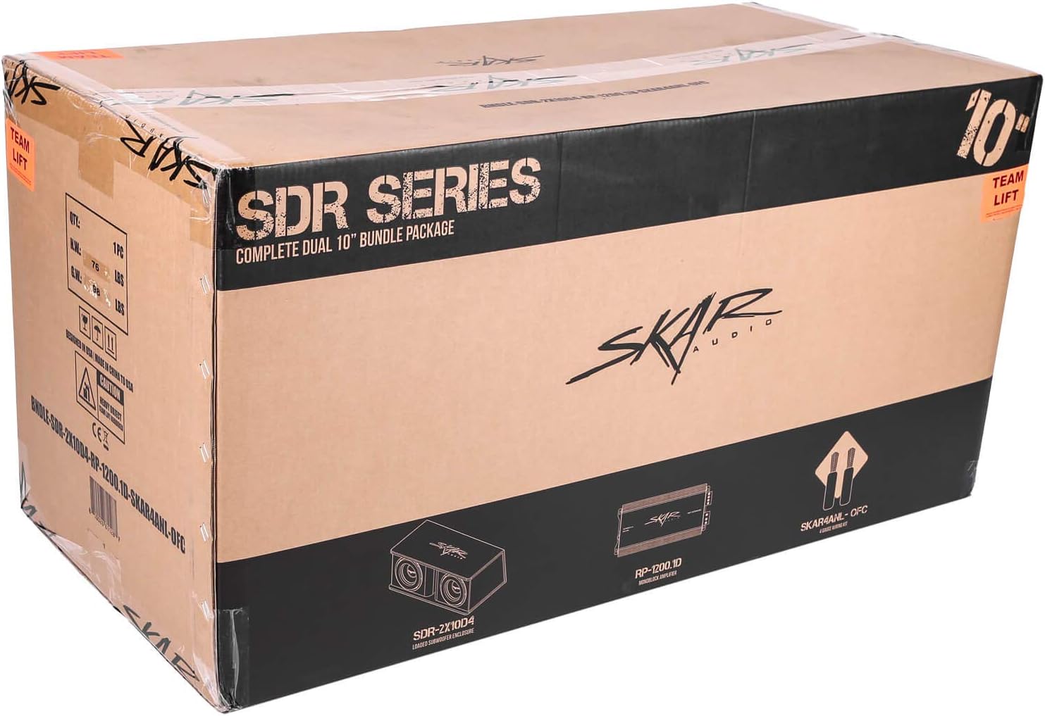 Skar Audio Dual 10" Complete 2,400 Watt SDR Series Subwoofer Bass Package - Includes Loaded Enclosure with Amplifier