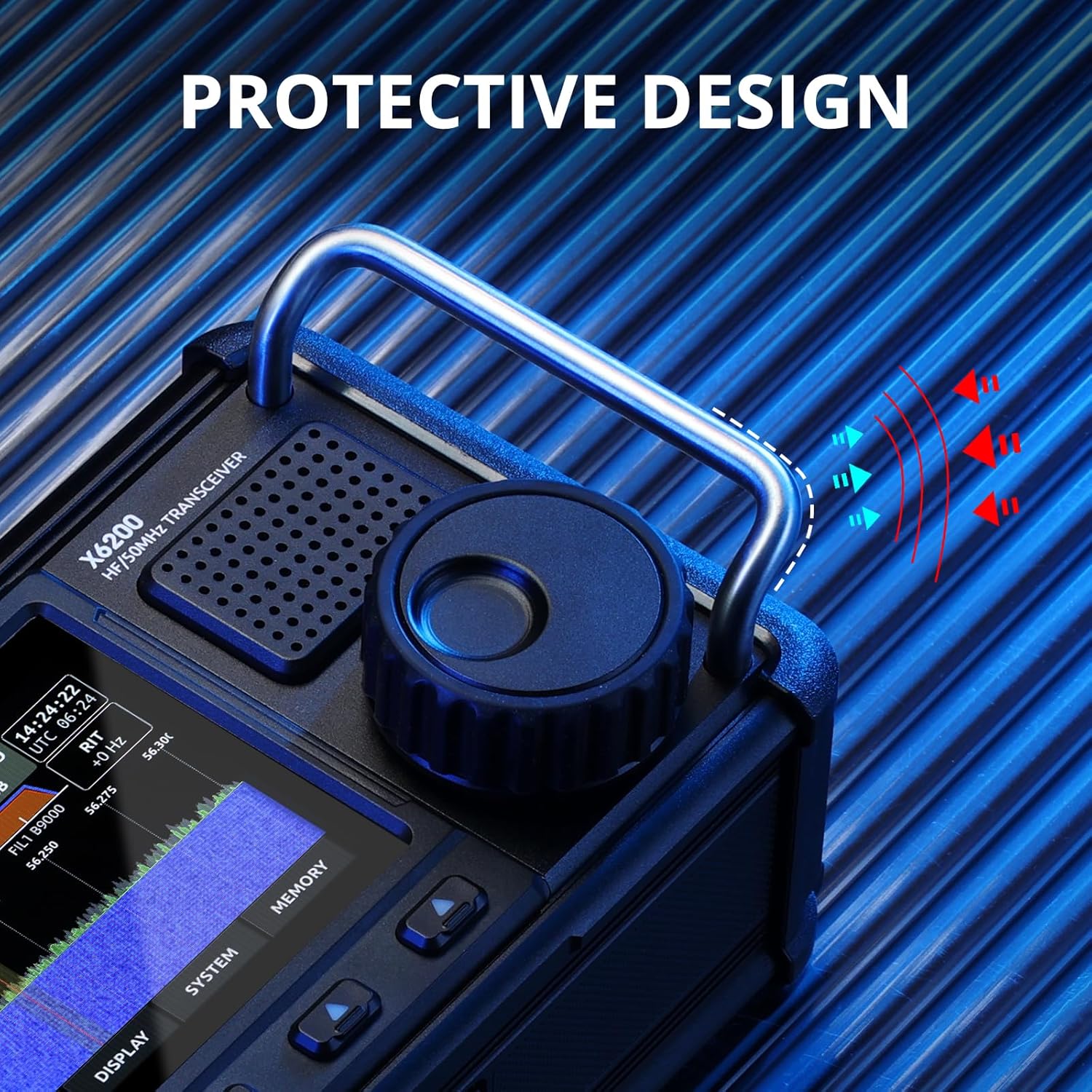 Xiegu X6200 HF Radio Transceiver, Portable HF/50MHz/WFM/AIR Receiver with RF Direct Sampling System, 3200mAh Replaceable Battery, 4" LCD Screen, Supports SSB/CW/AM/NFM/DIGI/WFM Modulations