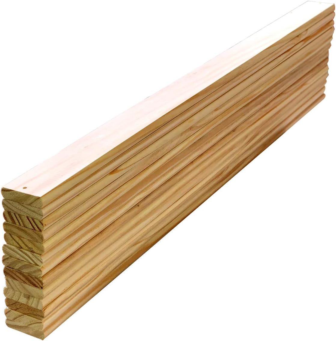 Bed Slats Solid Pine Wood King Size Slats 75.87 inches Long x 2.75 inches Wide Mattress Support Pack of 13 Count Replacement Parts Custom Size Cutting Service (King, 75.87)