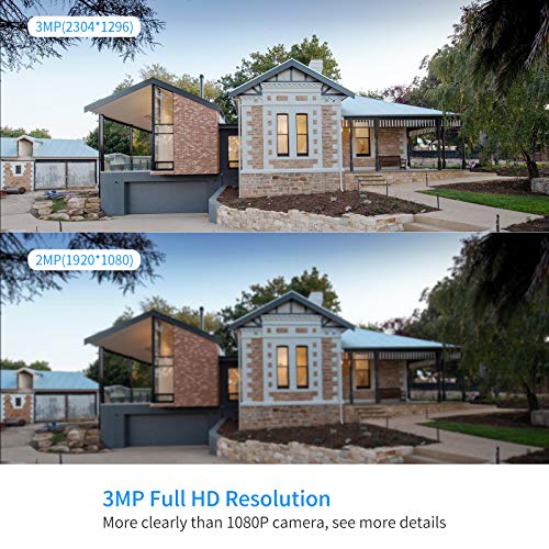[Wireless Pro, 100ft Range] Hiseeu Wireless Security Camera System, Expandable 16CH 4K NVR, 4Pcs 3MP Night Vision WiFi Cameras Home Surveillance Outdoor, Motion Detection, 1TB HDD, One-Way Audio