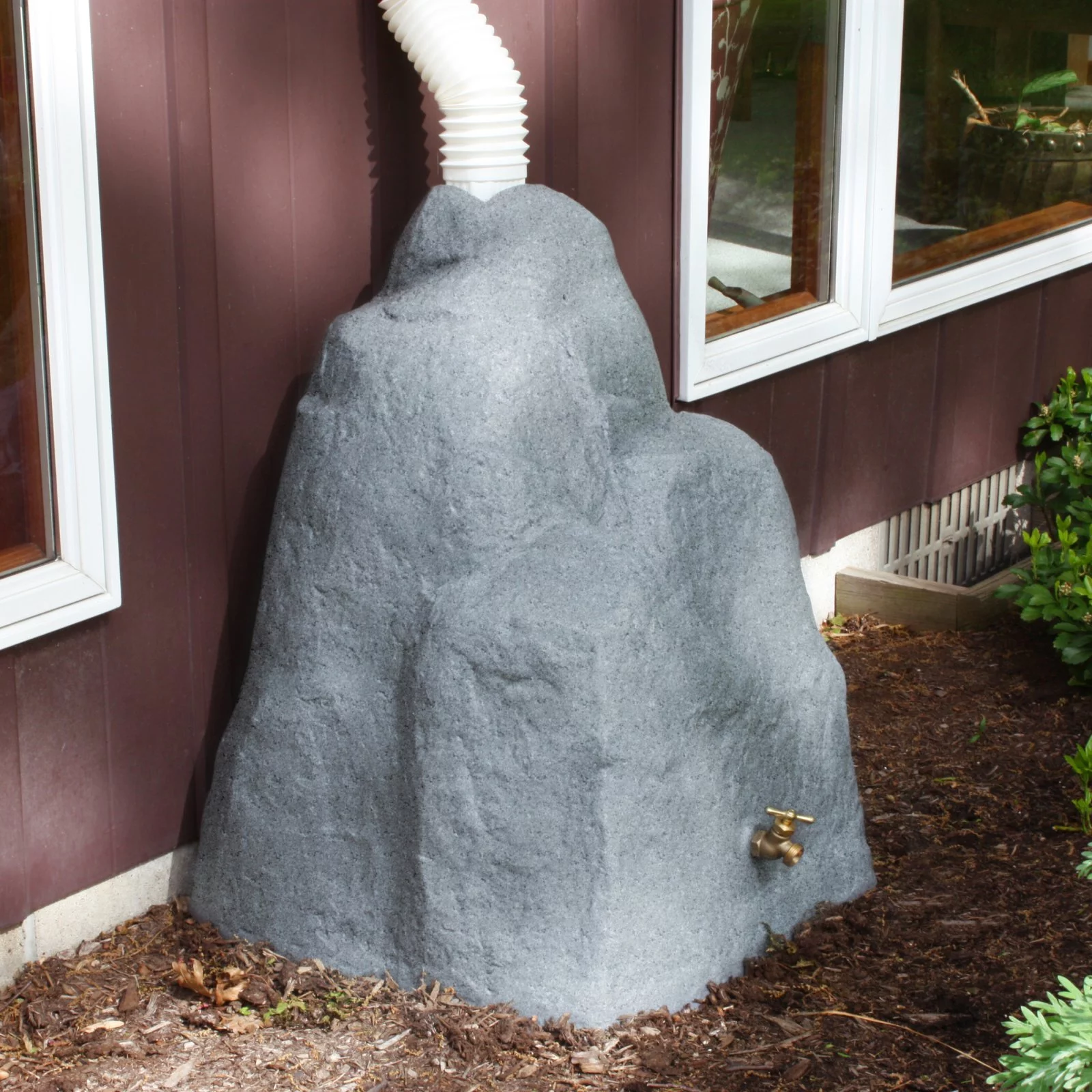 Good Ideas Rain Wizard Rock 42 Gallon Rain Barrel - Dark Granite