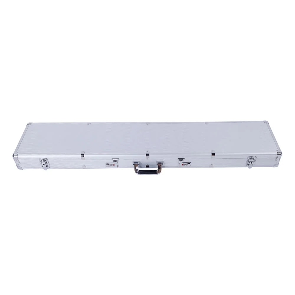 Zimtown 53" Long Aluminum Locking Gun Shotgun Hard Storage Box Carry Case With 2 Combination Lock Silver