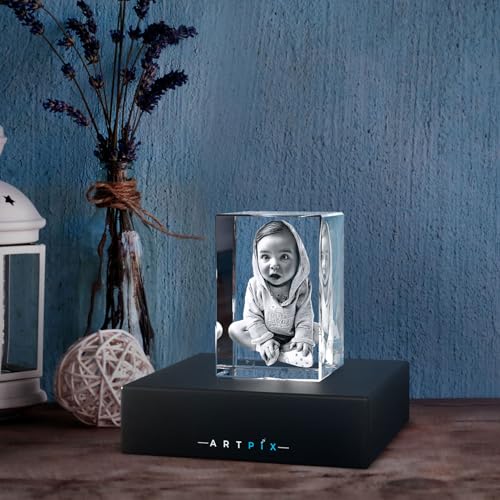 ArtPix 3D Premium Crystal Photo, Personalized Gifts for Mom, Women, Wife, Men, Her, Husband,Grandma, Great Customized Gift With Your Own Photo, Custom Birthday 3D Picture Rectangle, Couples Gifts