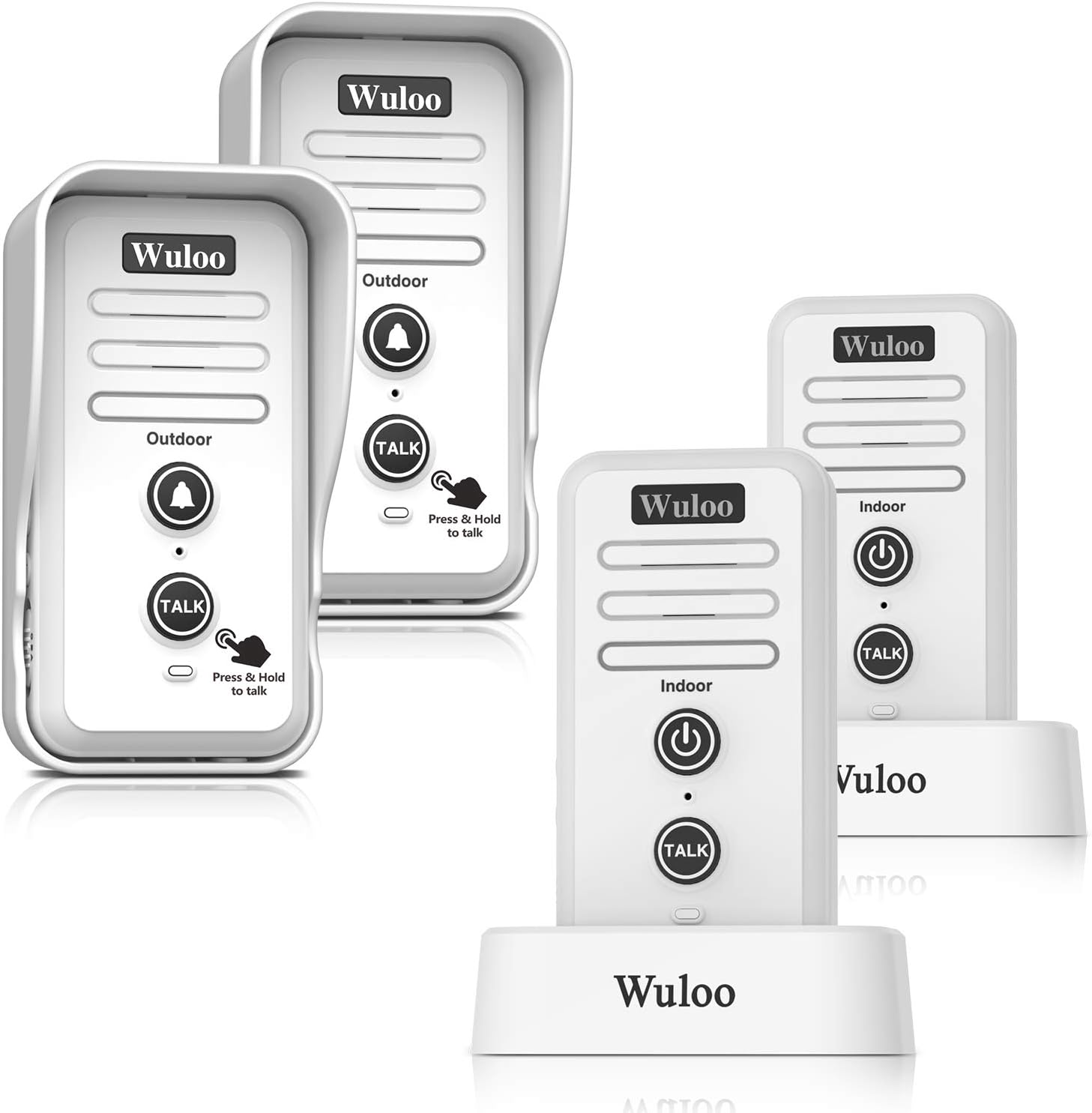 Wireless Intercom Doorbell Chime for Home Intercomunicador (1T2 White) …