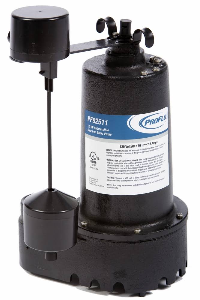 PROFLO PF92511 1/2 HP Cast Iron Sump Pump with Side Discharge