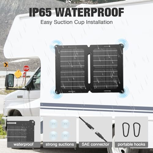 100W Portable Solar Panel, GRECELL 18V Foldable Solar Charger for Power Station Generator, High-Efficiency Solar Power Supply with Kickstand for Outdoor Camping RV Hiking Emergency