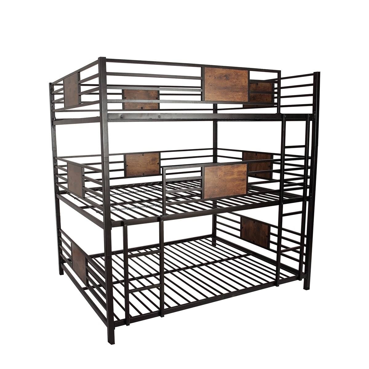 Merax Full Over Full Over Full Triple Bed, Divided Into Three SEPARATE Beds - White