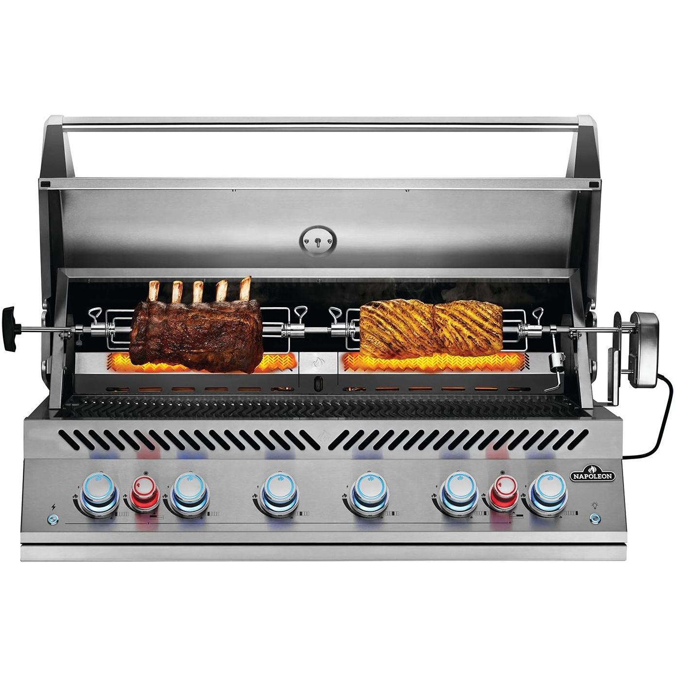 Napoleon Built-In 700 Series 44-Inch Propane Gas Grill w/ Infrared Rear Burner & Rotisserie Kit - BIG44RBPSS