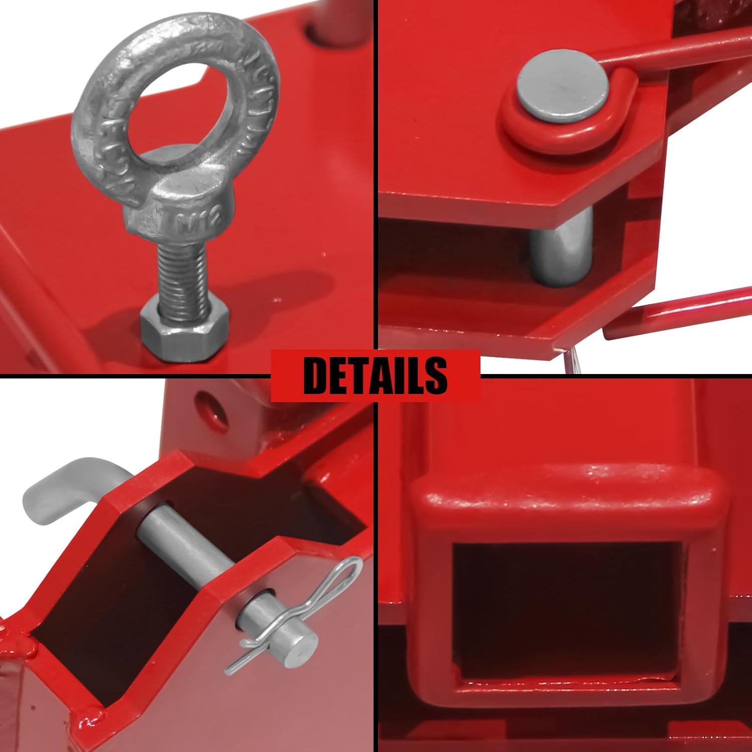 2" Trailer Hitch Receiver for Dual Pallet Forks, Forklift 2" Insert Towing Adapter Attachment