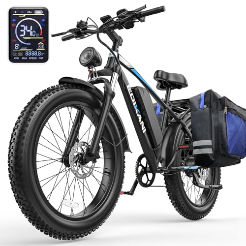 26" Electric Bike for Adults, 90 Miles 34MPH Fast E Bike for Men, Peak 1500W Fat Tire Ebike for Adults Electric with 48V 864WH Removable Battery, ON/Off Road E Bicycle with Brake Light
