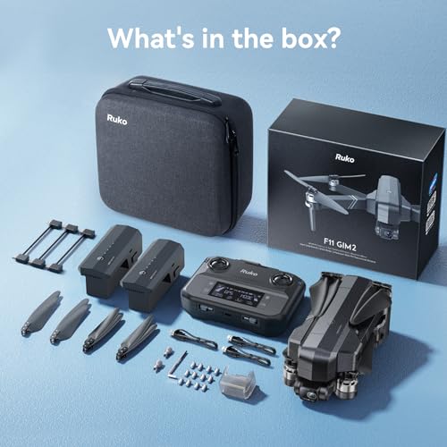 Ruko F11GIM2 Drones with Gimbal+EIS 4K Camera for Adults, 96 Min Long Flight Time 16404ft Long Range FPV, Auto Return Home with GPS, Level 6 Wind Resistance, Foldable Quadcopter