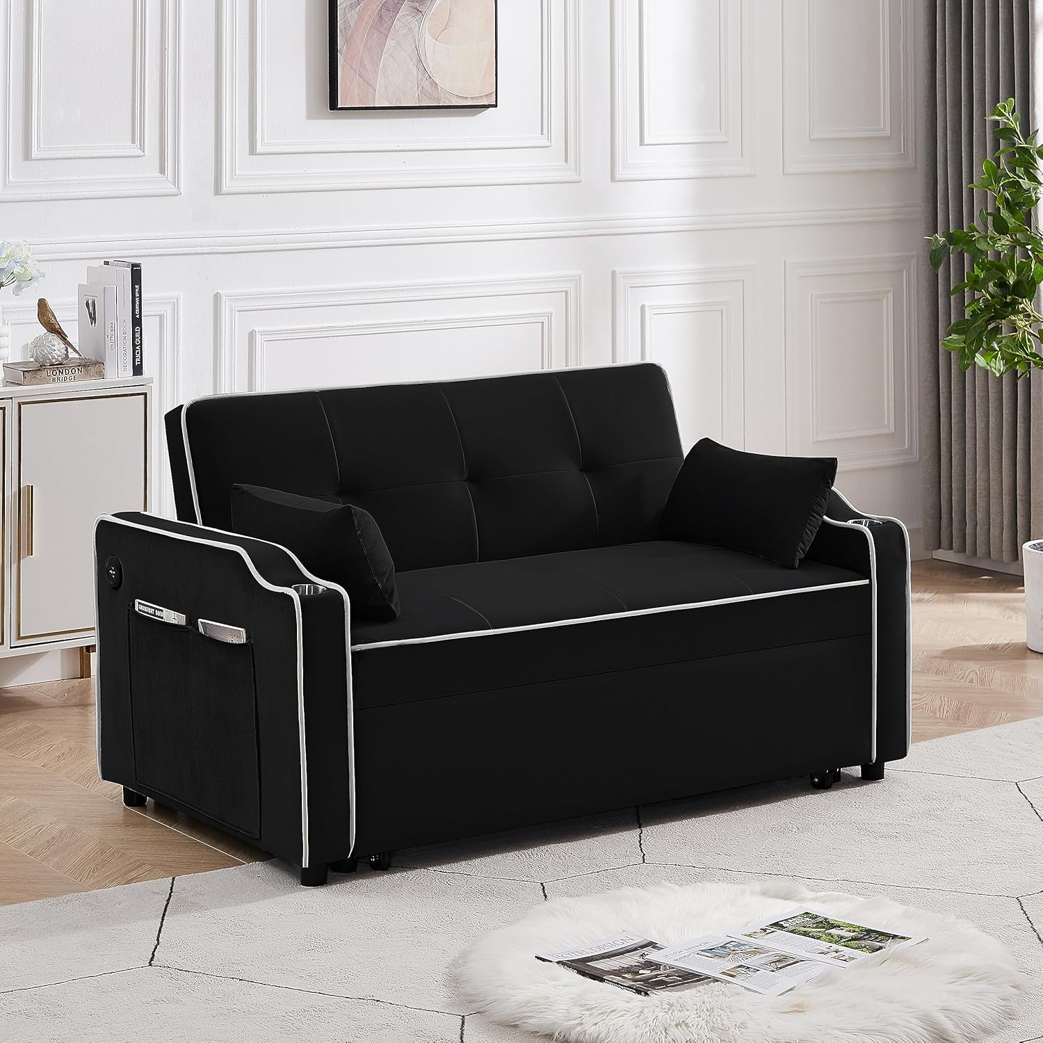 Sofa Bed, 3 in 1 Convertible Sofa Chair Bed, Adjustable Backrest Chair, Chaise Lounge with