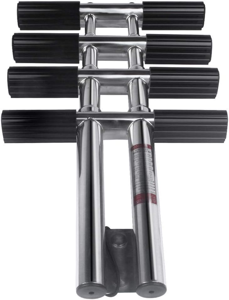 4 Step Dive Ladder Stainless Steel Telescopic Boat Ladder Dual Vertical Ladder for Marine Yacht Camper RV