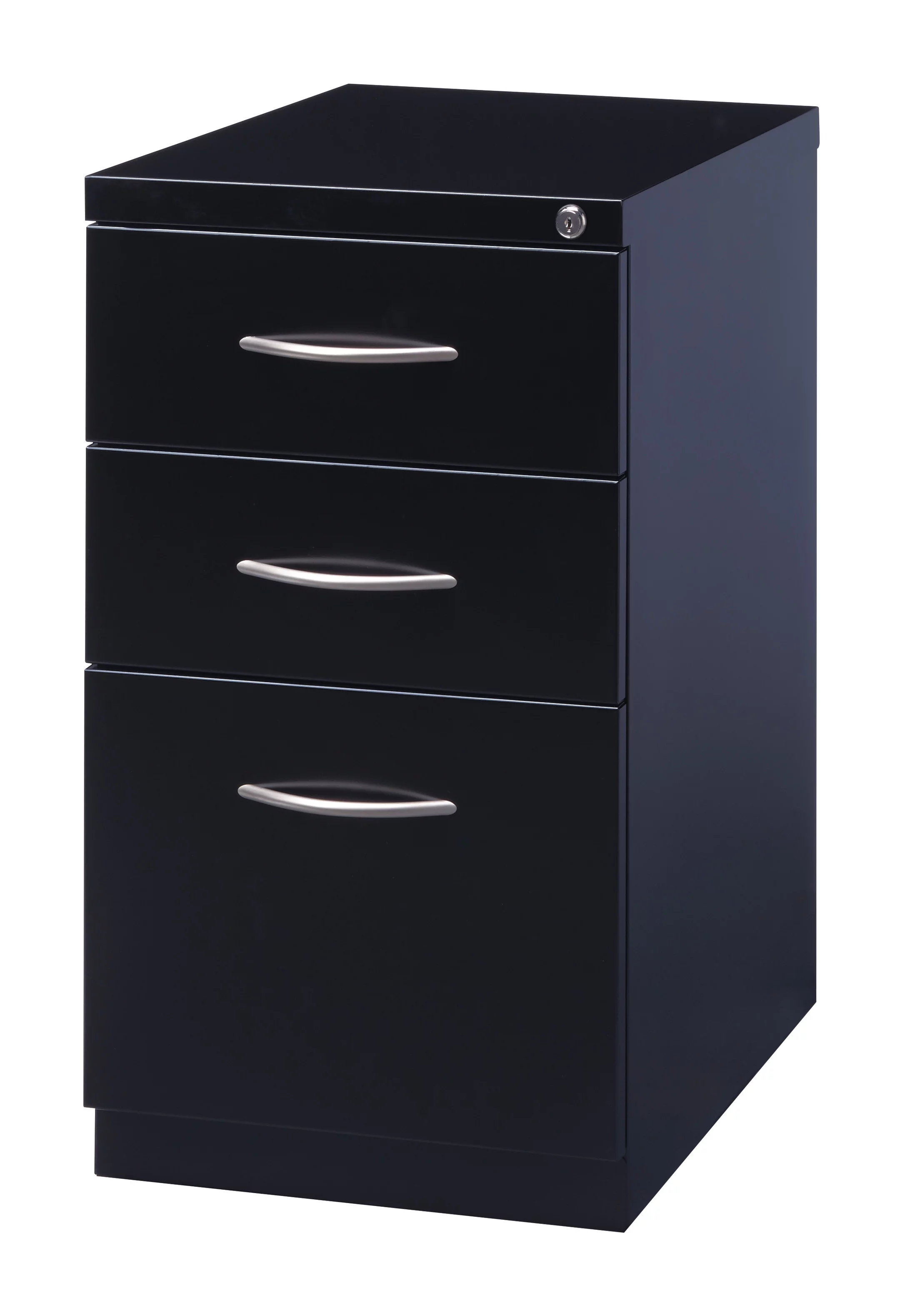 Hirsh 23" Deep Mobile Pedestal File Cabinet 3 Drawer Box-Box-File, Letter Width, Black