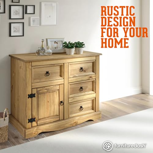 Solid Wood Buffet Sideboard 65.9" W, 16.9" D, 31.6" H - 3 Doors & 3 Drawers - Farmhouse Buffet, Farmhouse Furniture, Storage Cabinet, Cupboard Console Table - Corona Collection