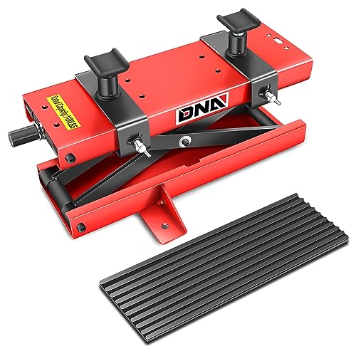 DNA MOTORING Motorcycle Lift Table 1000lbs Capacity Motorcycle Support Stand L 86.2in x W 22in Motorcycle Lift Jack Lifting Range 7.2-30.3in Black TOOLS-00780