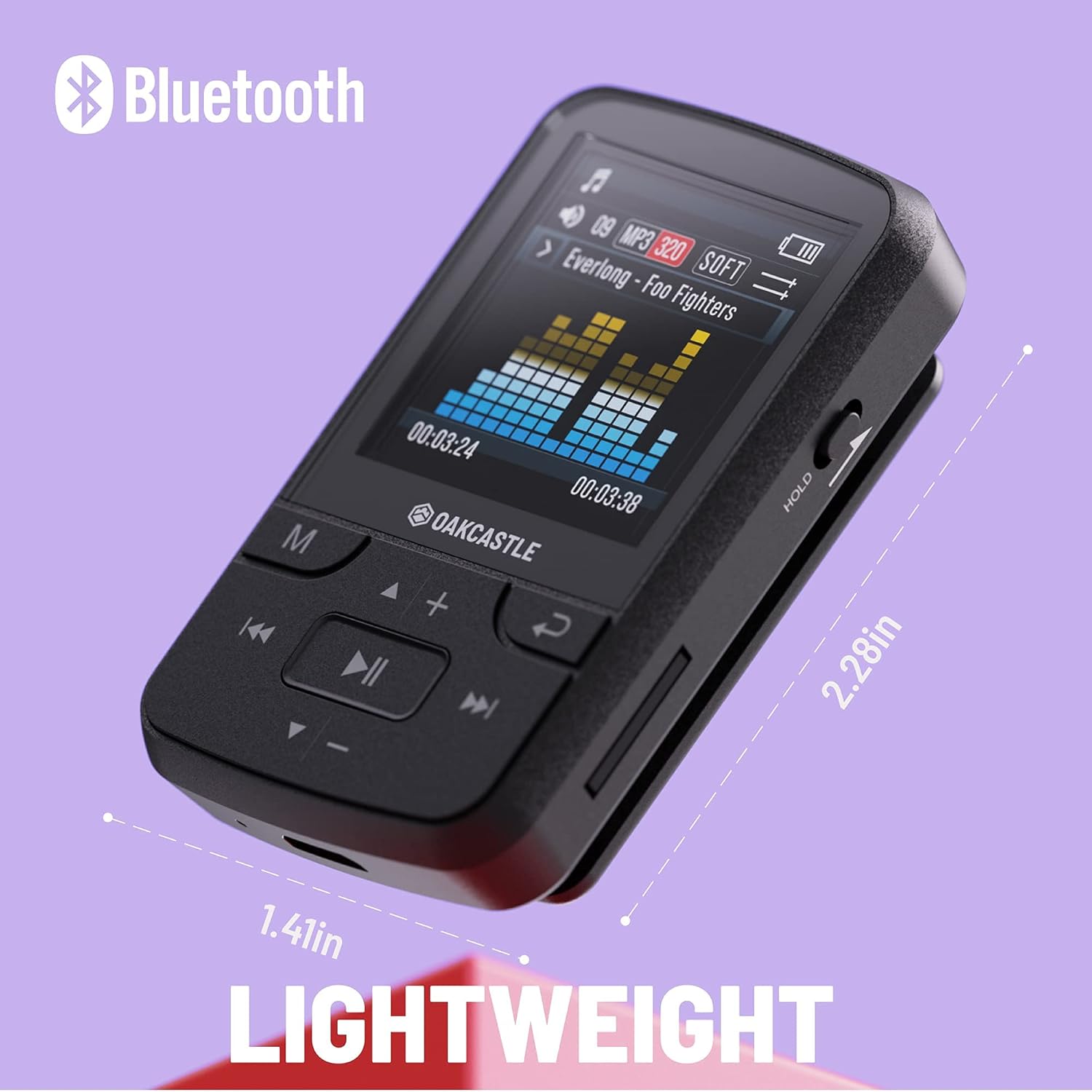 Oakcastle 16GB MP3 Player with Bluetooth & Headphone Connectivity | FM Radio & Micro SD Slot Pack of 2