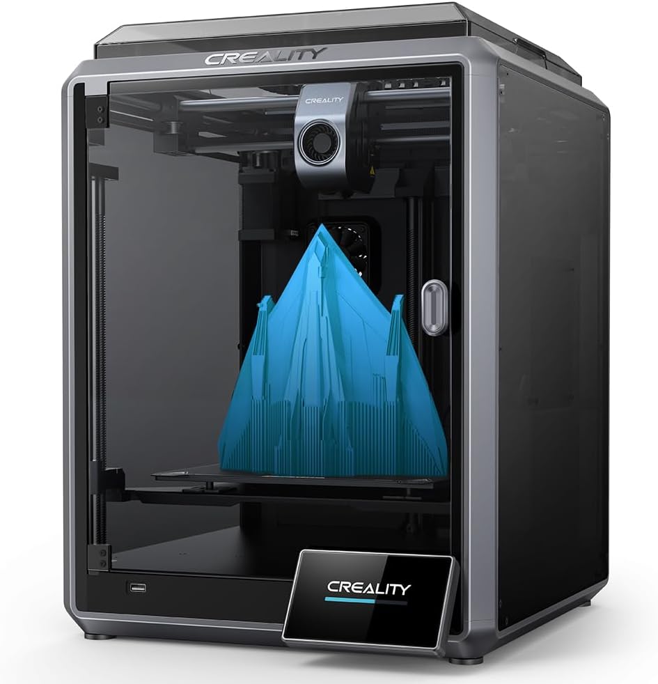 Comgrow Creality K1 3D Printer with 600mm/s Printing Speed Auto Leveling and Filament PLA Black and White