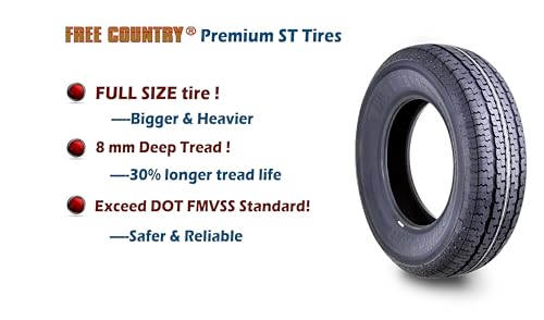 set of 2 Heavy Duty Trailer Tires ST205/75R15 205 75 15 10-Ply Load Range E Steel Belted Radial w/Scuff Guard