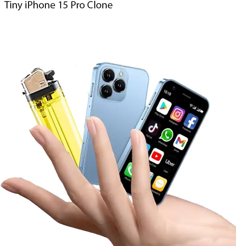 iLight Mini Smartphone 15 Pro - World's Smallest 15Pro Android 4G Mobile Pocket Phone Super Small 3" Touch Screen Global Unlocked Great for Kids 3GB RAM / 64GB ROM - Tiny iPhone 15 Pro Max Look Alike