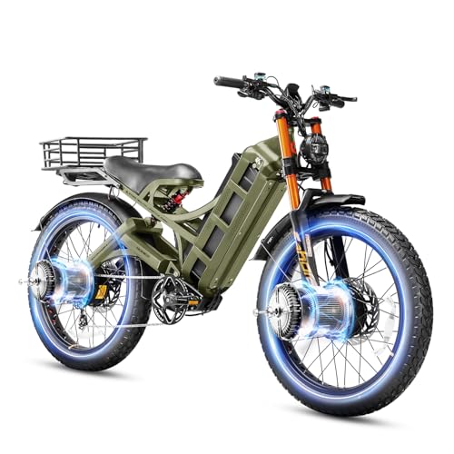 2025 Romeo Pro 3/Pro 2 Electric Bike for Adults 5000W/4000W Dual Motor E Bike 50/46MPH 60V/80Ah 52V/70AH Long Range Electric Bicycle,26 * 4.0 Fat Tire Full Suspension Electric Mountain Bike