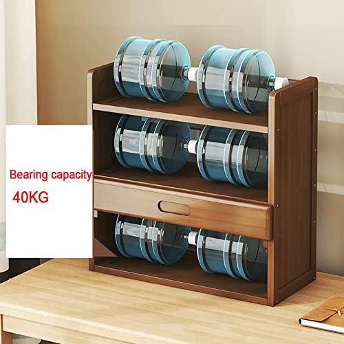 Storage Shelves 3-Tier Wooden Desktop Bookshelf with 1 Small Drawer Desktop Storage Rack Storage Rack Office Organization