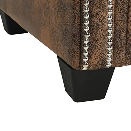L-shaped Chesterfield Sofa,Comfy Sectional Sofa, Sectional Sofa Furniture for Living Room Lounge, Minimalist Style Comfy Sofa Couch for Bedroom,Office Artificial Leather Brown