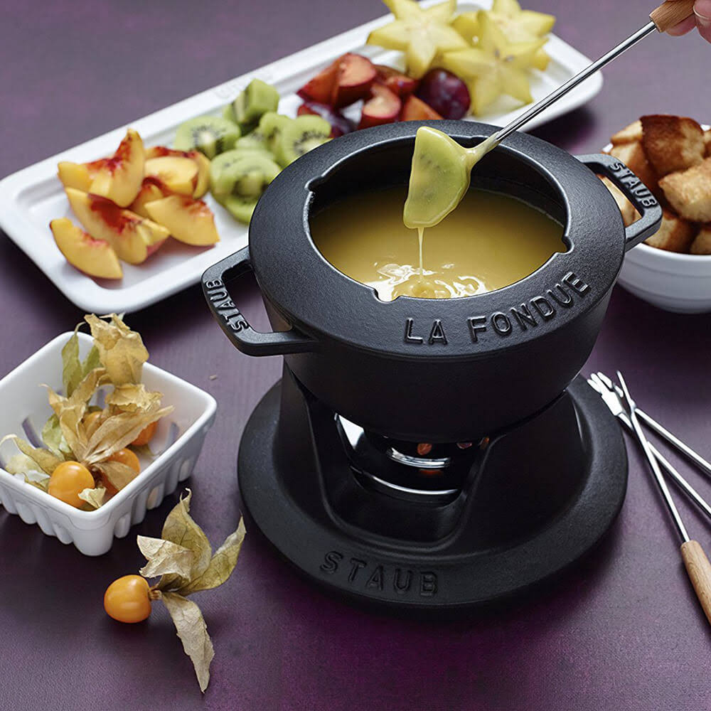 Staub Black Fondue Set (20cm)