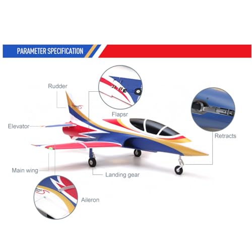 Fms Rc Jets 70mm Viper V2 EDF Navy Blue rc Airplanes for Adults for Trainer for Beginners 6 CH Remote Control Planes PNP (NO Control Battery Charger)