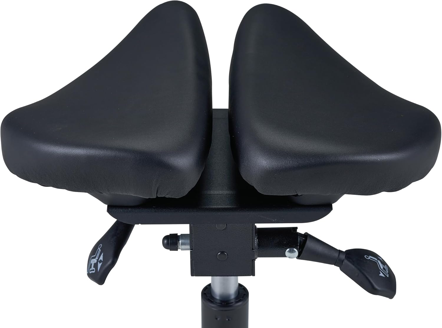 Master Massage Berkeley Ergonomic Split Style Saddle Stool in Black with Black Aluminum Base