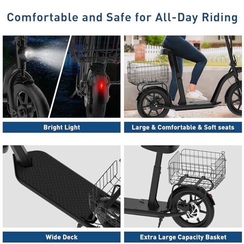 Hiboy MAX Pro Electric Scooter, 46.6 Mi Long Range, 22 MPH Power by 650W MAX Motor, 11'' Pneumatic Tires, Split Hub Design, Dual Suspension, 265lbs MAX Load, Commuting Electric Scooter for Adults
