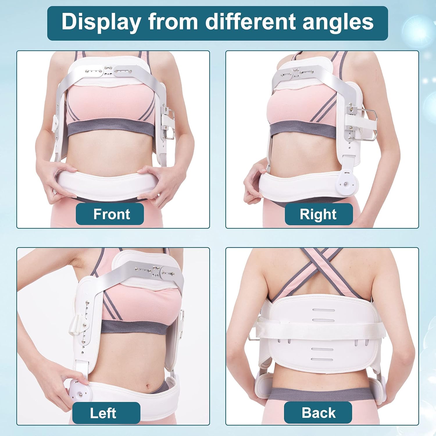 Hyperextension Back Brace Orthotics Jewett Brace for Thoracic & Lumbar Spine Flexion, Spine Compression Fractures(Medium)
