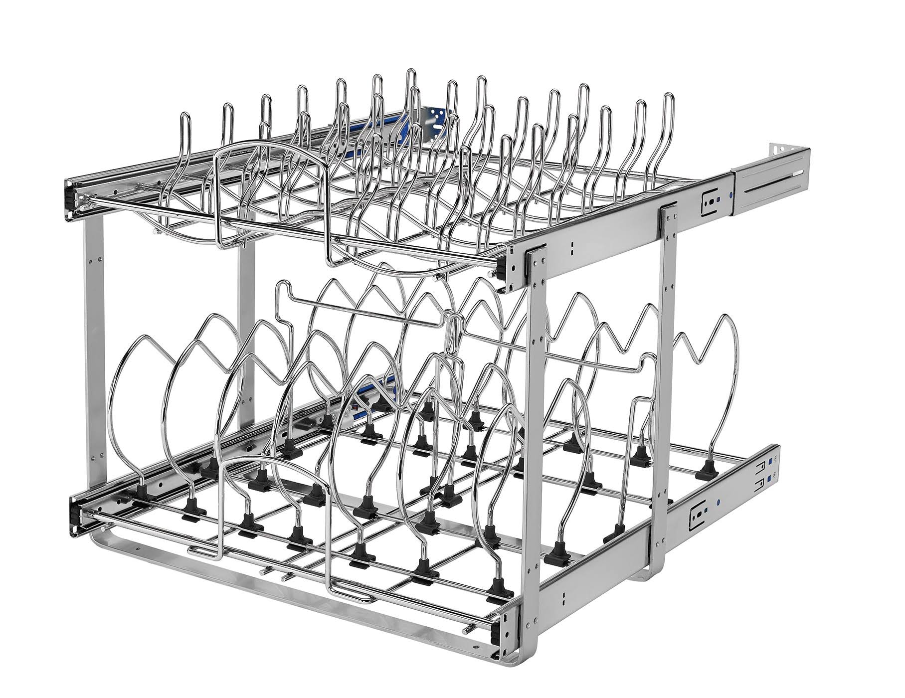 Rev-A-Shelf 20.75-in W x 18-in H 2-Tier Pull Out Metal Soft Close Baskets u0026 Organizers in Chrome | CO-21SC-2-5