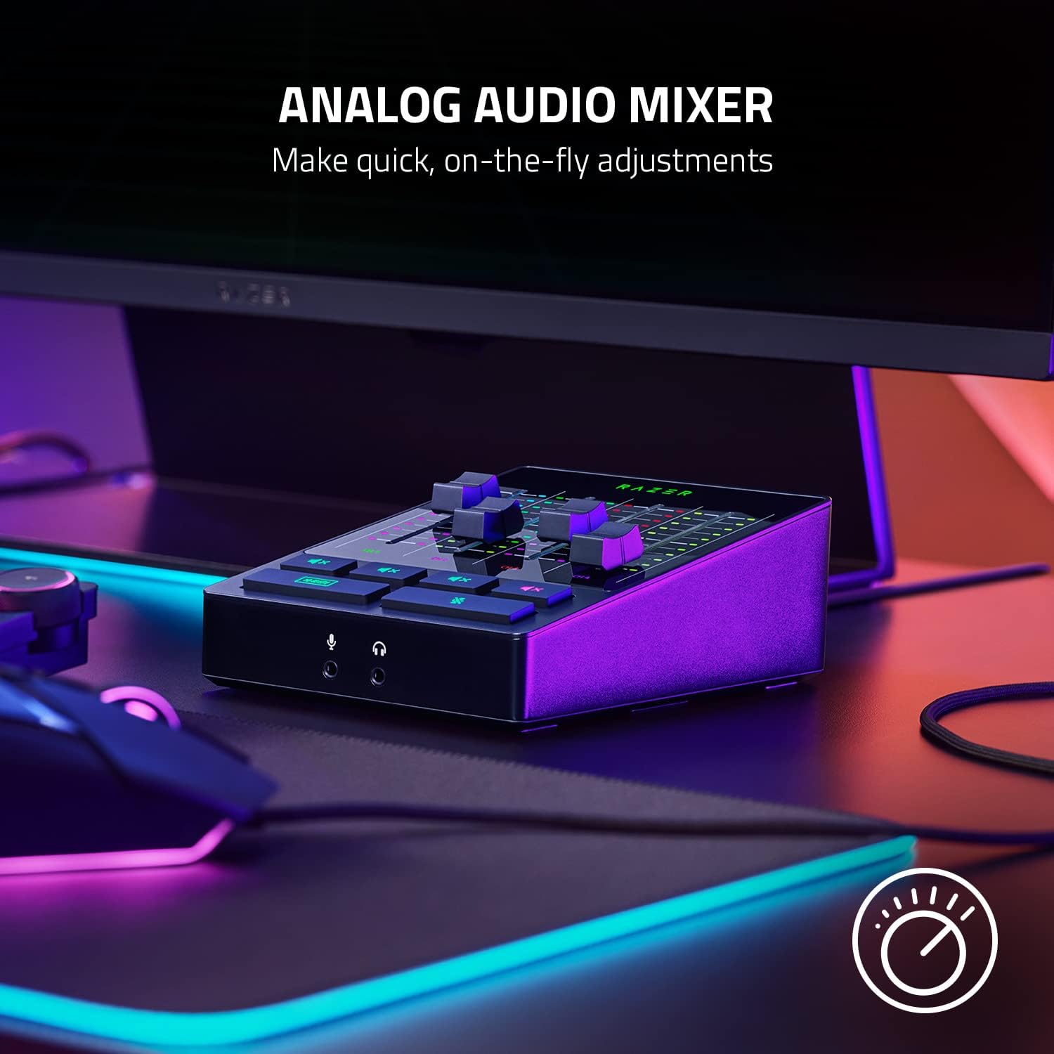 Razer Audio Mixer: All-in-One Streaming/Broadcasting Mixer - 4-Channel Design - XLR Preamp - Built-in Voice Settings & Audio Processing - USB Connectivity - Plug & Play - Chroma RGB
